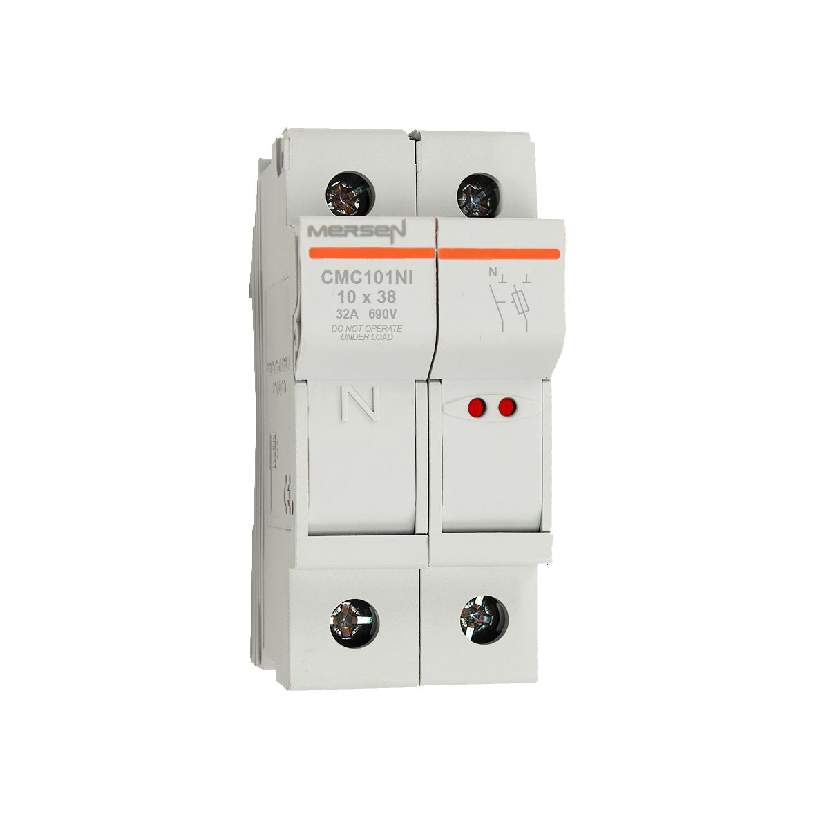 J1062700 - CMC10 modular fuse holder,IEC,1P+N,indicator light,10x38,DIN rail mounting,IP20